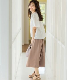 ANY SIS 【洗える】トロミワイドタック パンツ