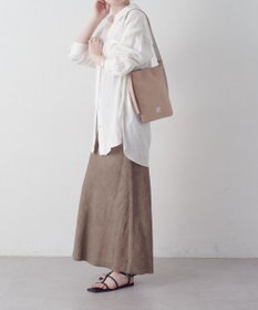 russet バイカラーレザーベルトフラットショルダーバッグ(SF-278)