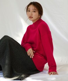 ANY 【ウエストゴム】ループツイードヘリンボーンフレアスカート