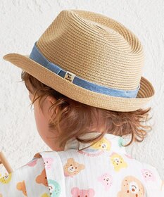 MIKI HOUSE HOT BISCUITS 【48-54cm】 麦わら風 中折れハット