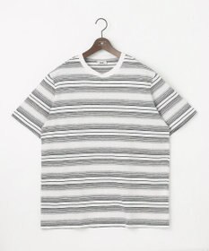 JOSEPH ABBOUD 【キングサイズ・吸水速乾】リネンマルチボーダー Tシャツ