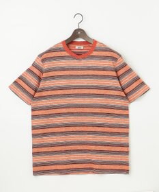 JOSEPH ABBOUD 【キングサイズ・吸水速乾】リネンマルチボーダー Tシャツ