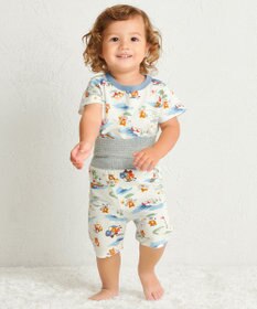 MIKI HOUSE HOT BISCUITS 【80-120cm】 リゾートビーンズ 腹巻き付き タック天竺素材 半袖パジャマ