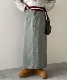 WEGO サークルカットレイヤードデニムロングスカート