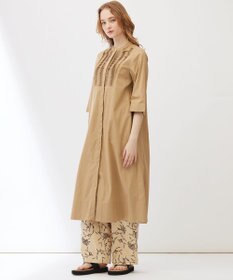 23区 【Indian Factory】コットンポプリン タックディテール シャツワンピース