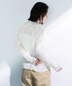 Green Parks プリーツレースハイネックプルオーバー