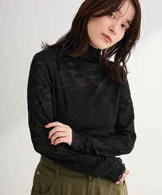 Green Parks プリーツレースハイネックプルオーバー