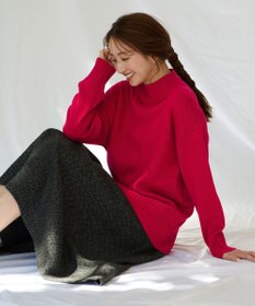 ANY 【ウエストゴム】ループツイードヘリンボーンフレアスカート