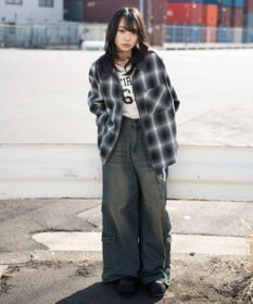 WEGO 【ユニセックス着用ITEM】オンブレチェックシャツジャケット