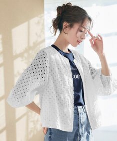 Tiaclasse L 【洗える】パンチングレースブルゾン