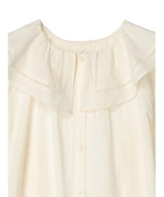 CRAFT STANDARD BOUTIQUE インド綿フリル衿ワンピース
