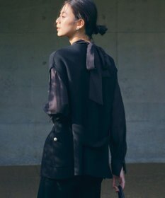 UNFILO イージーケア ボウタイ ブラウス