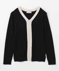 ANY 【洗える】Vネック リブニット