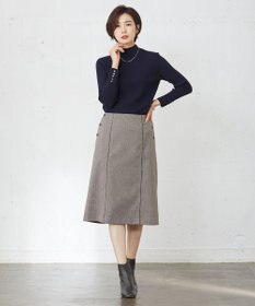 J.PRESS LADIES L 【洗える】Mixツイードチェック スカート
