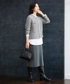J.PRESS LADIES S 【洗える】TWEEDY ニット ジャケット