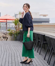 Tiaclasse L 【洗える】パンチングレースブルゾン