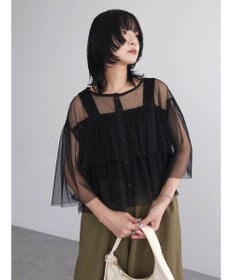 Green Parks ・ＳＵＧＡＲ　ＳＰＯＯＮ　チュールティアードブラウス