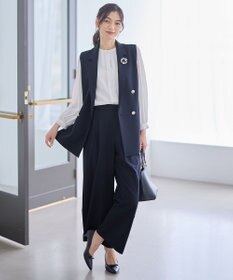 ANY イージーケアライトストレッチワイドパンツ