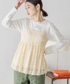 AMERICAN HOLIC チェックレースオーバーキャミソール