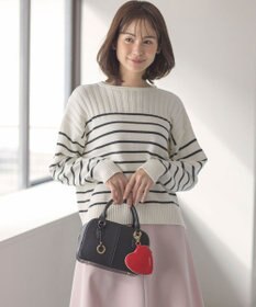 組曲 S 華奢見え パネルボーダーニット