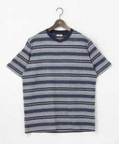 JOSEPH ABBOUD 【キングサイズ・吸水速乾】リネンマルチボーダー Tシャツ