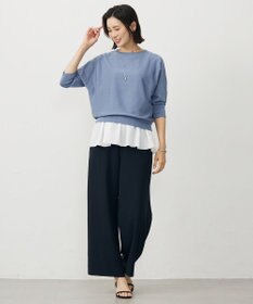 J.PRESS LADIES L 【洗える・吸水速乾・接触冷感・セットアップ対応】Light ジョーゼット ワイド パンツ