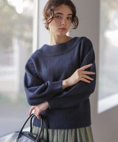 組曲 L へアリーヤーンボートネック ニット