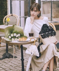 Maison de FLEUR 【2Way】フリルハンドルメイズリボン2Wayカゴバッグ