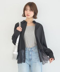 earth music&ecology 【予約】適ON レースヘムシャツ