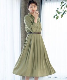 Tiaclasse L 【洗える】ヴィンテージサテンシャツワンピース