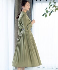 Tiaclasse L 【洗える】ヴィンテージサテンシャツワンピース