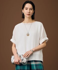 自由区 L 【人気素材・新色追加】ラスティックメッシュドルマンスリーブ Tブラウス