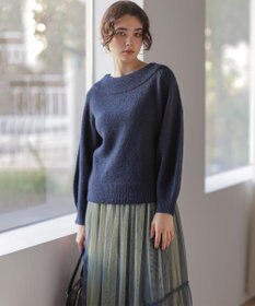 組曲 L へアリーヤーンボートネック ニット