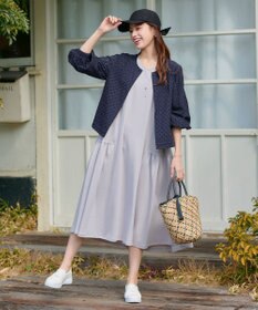 Tiaclasse L 【洗える】パンチングレースブルゾン