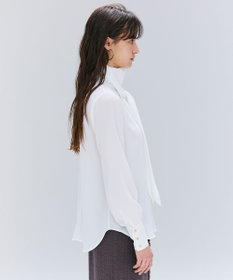 BEIGE， 【洗える】STOW / パフスリーブボウタイブラウス