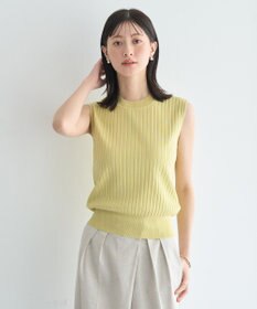 YECCA VECCA 【マシンウォッシャブル】ノースリーブリブニット