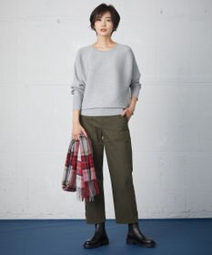 J.PRESS LADIES 【洗える】サテンストレッチプレミアムピーチ ベイカー パンツ