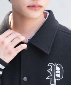 WEGO 【25年秋冬新作/ユニセックス着用ITEM/SMLサイズ展開】メルトンワッペンスタジャン