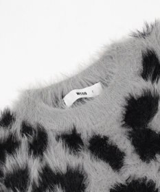 WEGO レオパードシャギーショートニット