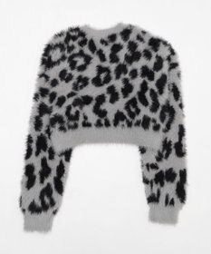 WEGO レオパードシャギーショートニット