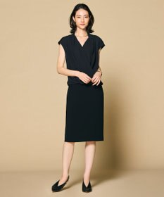 BEIGE， OLIVE / カシュクールフレンチスリーブブラウス