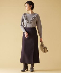 自由区 S 【洗える】ピュアカシミヤフリルディティール ニット