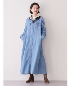 AMERICAN HOLIC デニムＷポケットＡラインワンピース