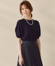 23区 ヴィスコースストレッチ パフスリーブ 半袖 ニット