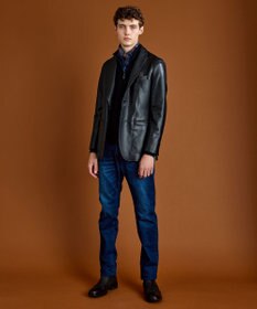 JOSEPH ABBOUD 【暖か起毛裏地付/ストレッチ】 レイヤード デニム パンツ