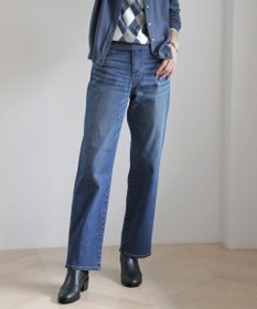 J.PRESS LADIES 【洗える】BASIC STRETCH DENIM ボーイフィット パンツ ユーズド系