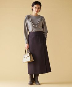 自由区 L 【洗える】ピュアカシミヤフリルディティール ニット