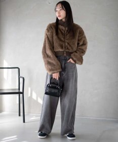 WEGO サイドラインワイドデニムパンツ