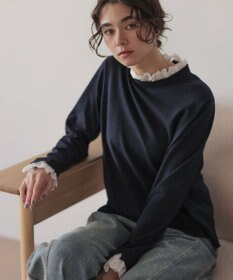 組曲 【WEB限定】レースフリルスタンド ニット