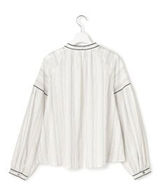 23区 L 【SLOW/一部店舗限定】ストライプエンブロイダリー ブラウス